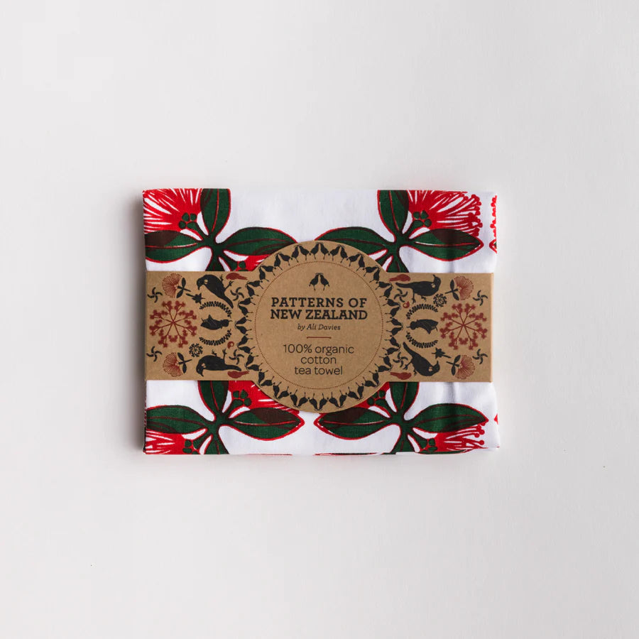 Tea Towel - Pukutukawa-By Ali Davies-Matakana Pharmacy