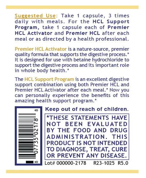 HCL Activator 90caps-Matakana Pharmacy