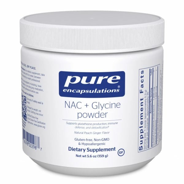 NAC + Glycine Powder Natural Peach Ginger (30 serves) 159g-Matakana Pharmacy