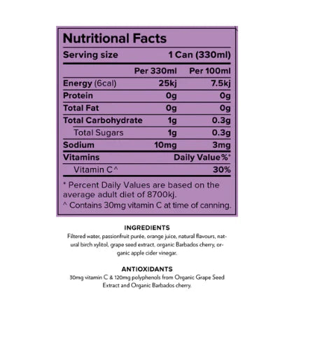 Antioxidant Infusion Passionfruit Orange 330ml-KREOL-Matakana Pharmacy