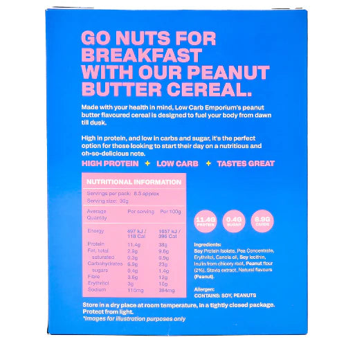 Protein Cereal Peanut Butter 250g-Low Carb Emporium-Matakana Pharmacy