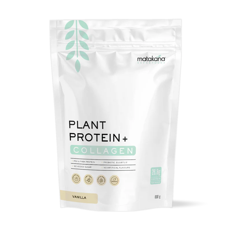 Plant Protein + Collagen Vanilla Powder 600g-Matakana Superfoods-Matakana Pharmacy