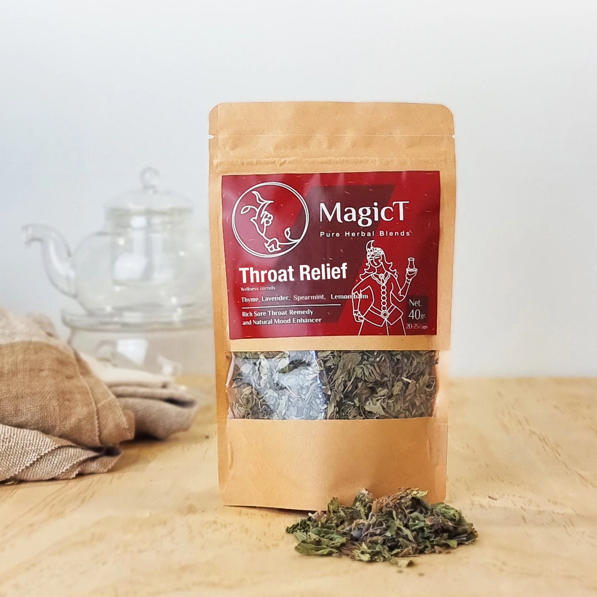 MagicT Throat Relief Tea Pouch 40g-Magic T-Matakana Pharmacy