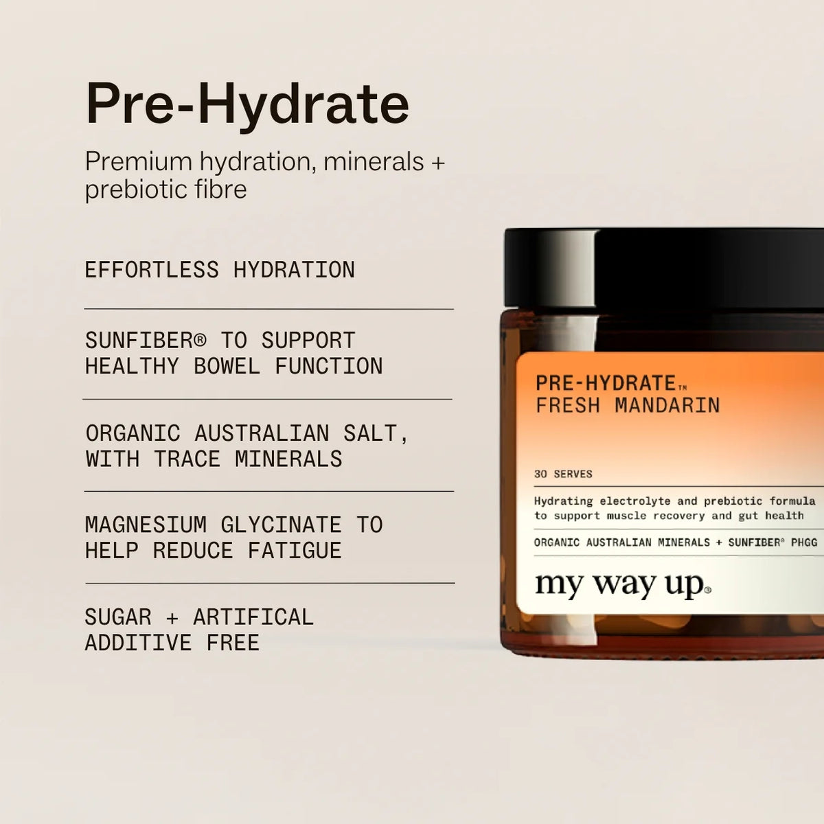Pre Hydrate + Prebiotic Hydration Fresh Mandarin-my way up-Matakana Pharmacy