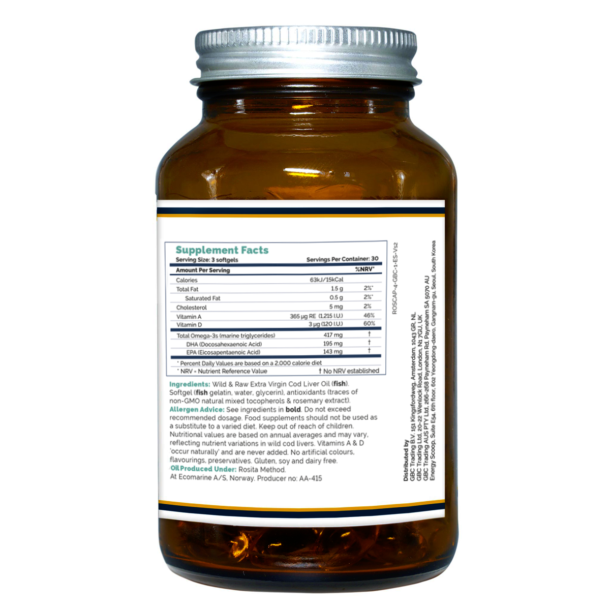 Premium Extra Virgin Cod Liver Oil Softgels 90s-Rosita-Matakana Pharmacy