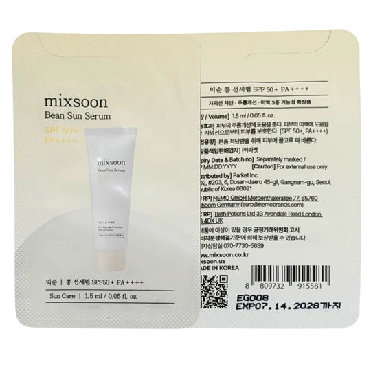 Bean Sun Serum Sample 1.5ml-Mixsoon-Matakana Pharmacy
