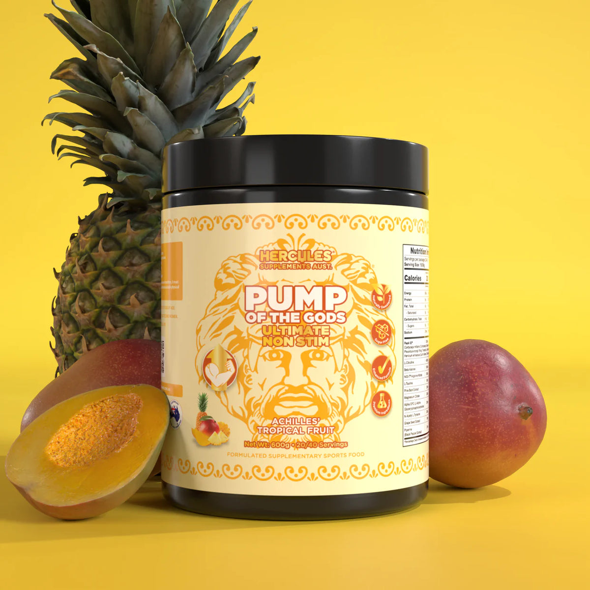 Pump of the Gods Pre-Workout Tropical Fruit 600g-Hercules-Matakana Pharmacy