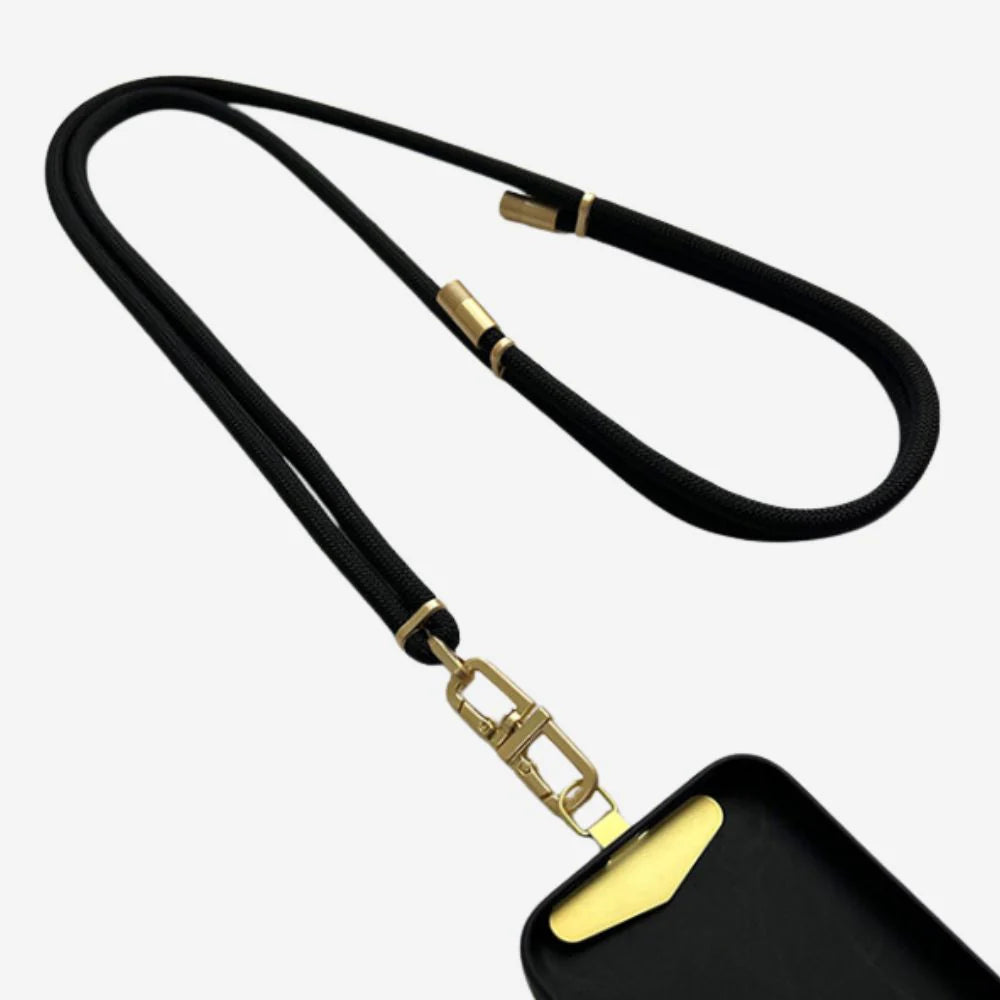 Lanyard Lux Cord Crossbody Black-Queen Of The Foxes-Matakana Pharmacy