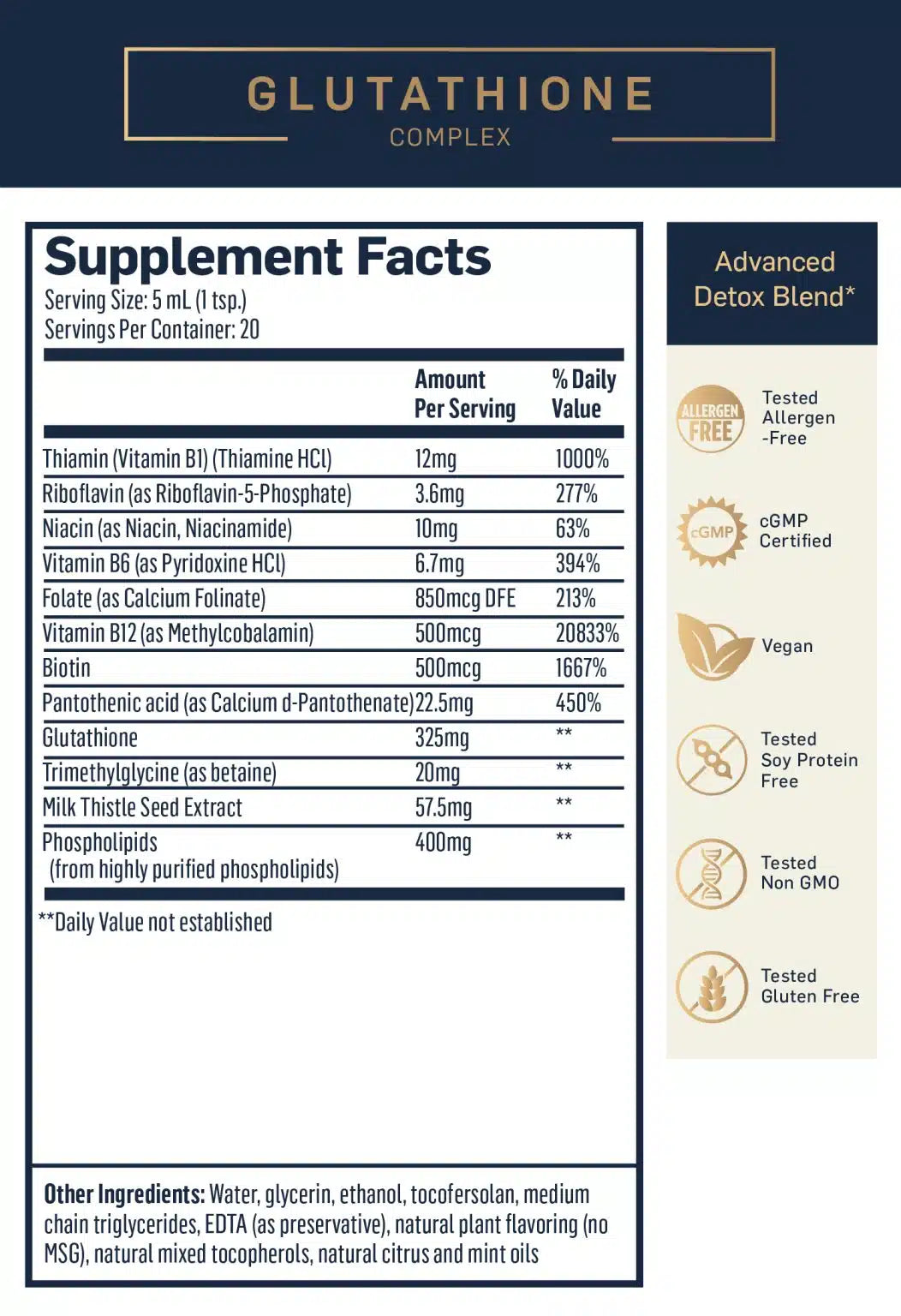Glutathione Complex Ingredients list