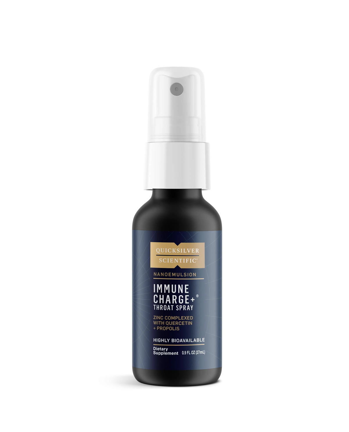 quicksilver scientific immune charge throat spray 27ml bottle