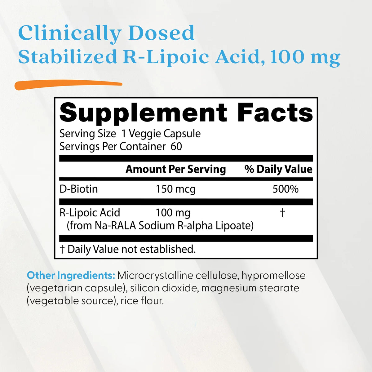 R-Lipoic Acid with BioEnhanced Na-RALA 100mg 60 Capsules-Doctor's Best-Matakana Pharmacy