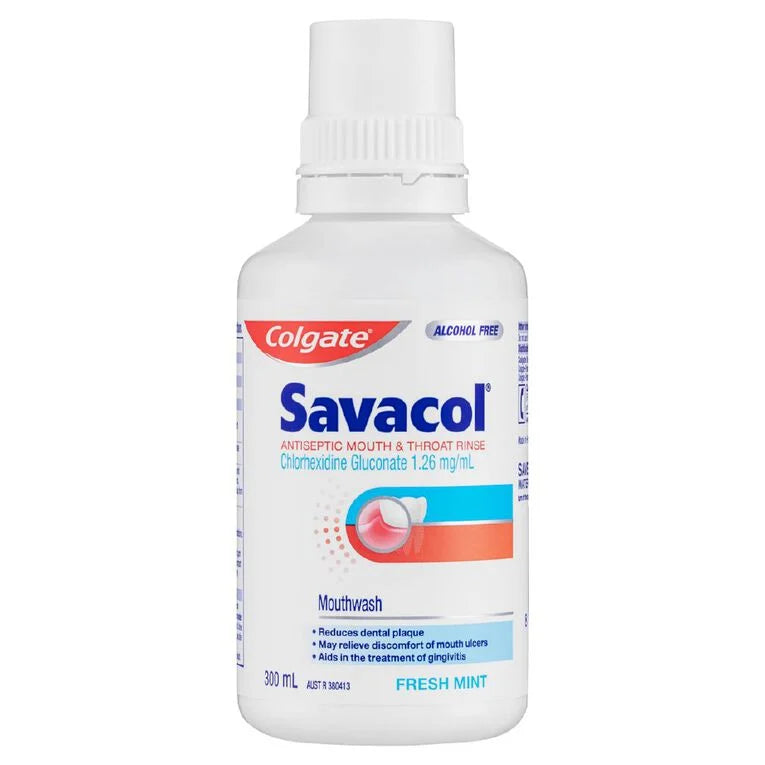 SAVACOL Fresh Mint Mouth & Throat Rinse 300ml-pharmabroker-Matakana Pharmacy