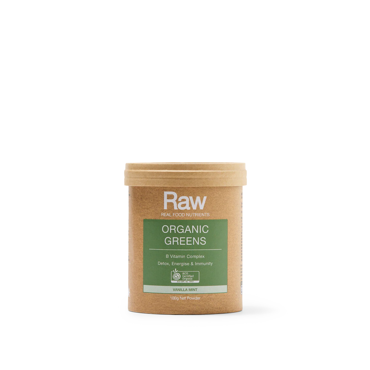 Organic Greens Vanilla Mint 100g-Raw Nutrients-Matakana Pharmacy