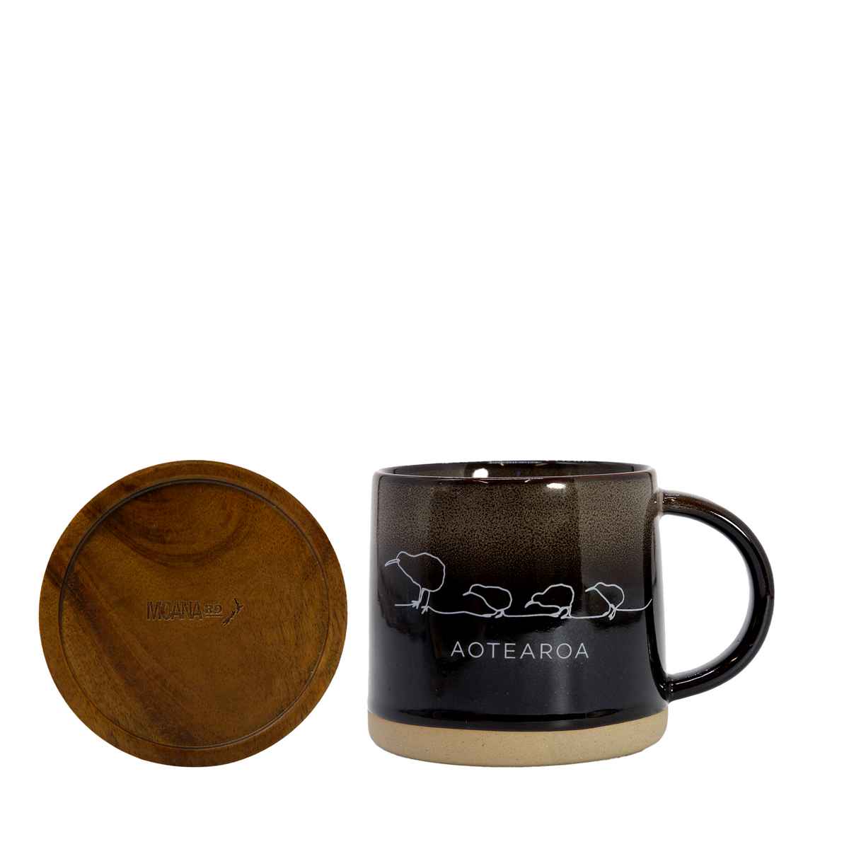 Glazed Ceramic Mug Kiwi Black-Matakana Pharmacy