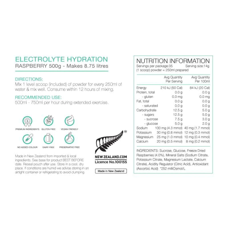 PURE SN Electrol. Hyd Raspberry 500g-Matakana Pharmacy