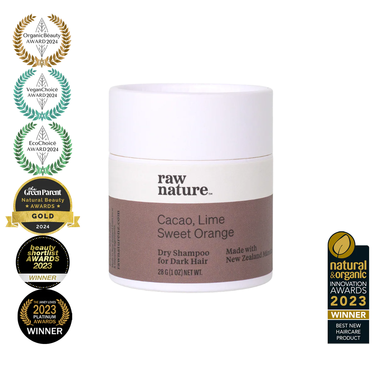 Raw Nature Dry Shampoo For Dark Hair 28g-Raw Nature Limited-Matakana Pharmacy