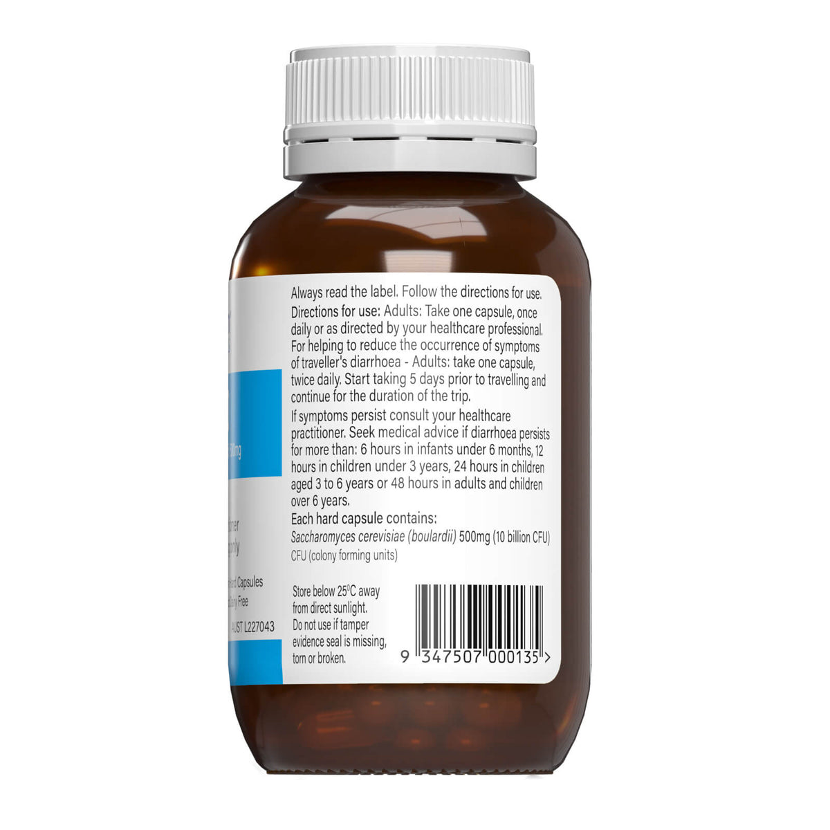 Image of the side of the bottle of SB 500 90caps