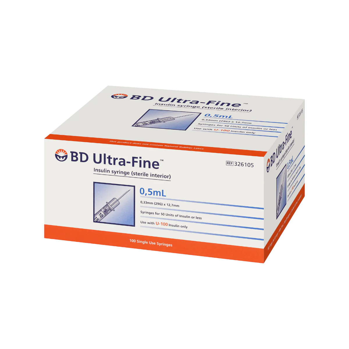 BD Syringe 0.5ml Ultra Fine 29guage x12.7mm 100 pack-BD-Matakana Pharmacy