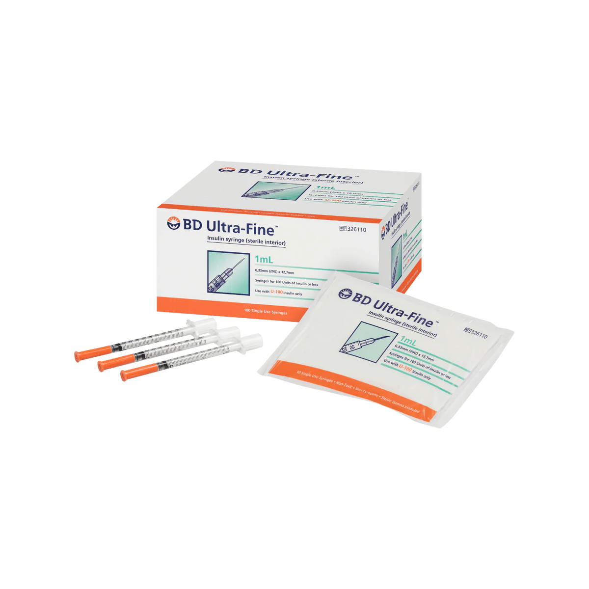BD Syringe 1ml Ultra Fine 29guage x 12.7mm 100 pack-BD-Matakana Pharmacy