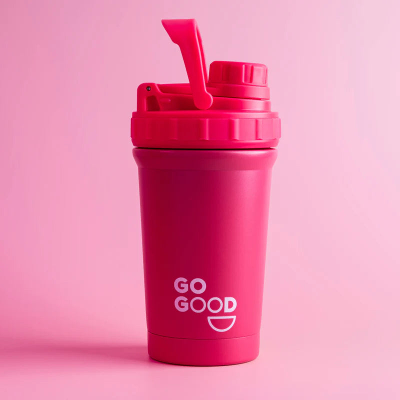 Pink Stainless Steel Protein Shaker-Go Good-Matakana Pharmacy