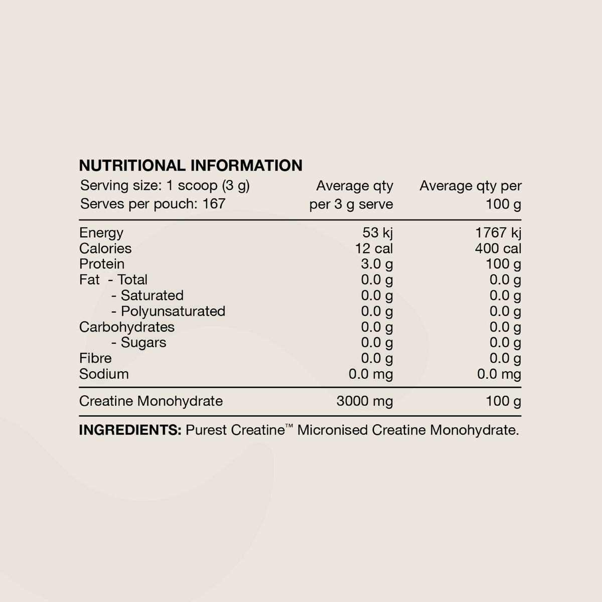 Switch Purest Creatine 500g | Unflavoured-Switch Nutrition-Matakana Pharmacy