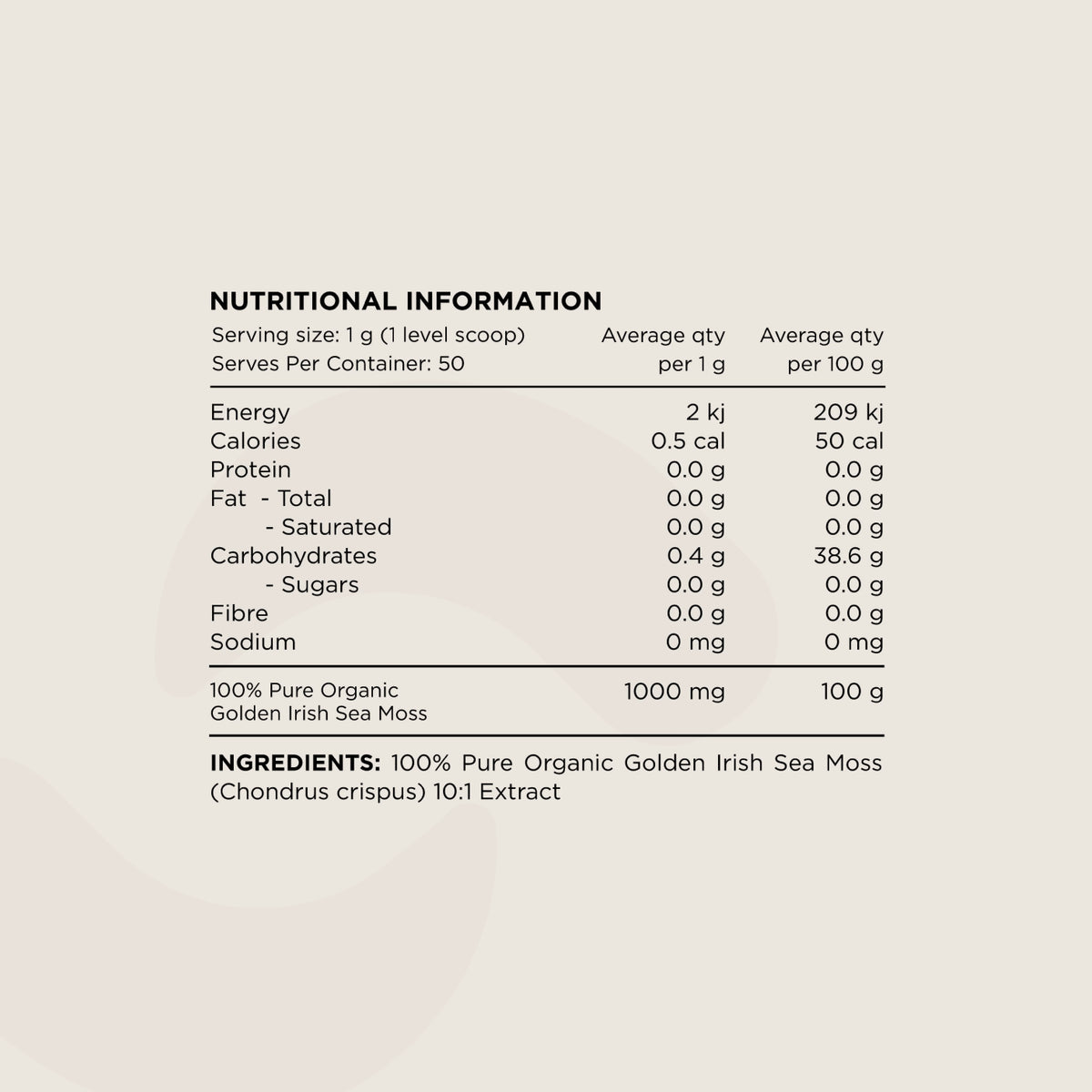 Switch Essentials Irish Sea Moss Powder 50g-Switch Nutrition-Matakana Pharmacy