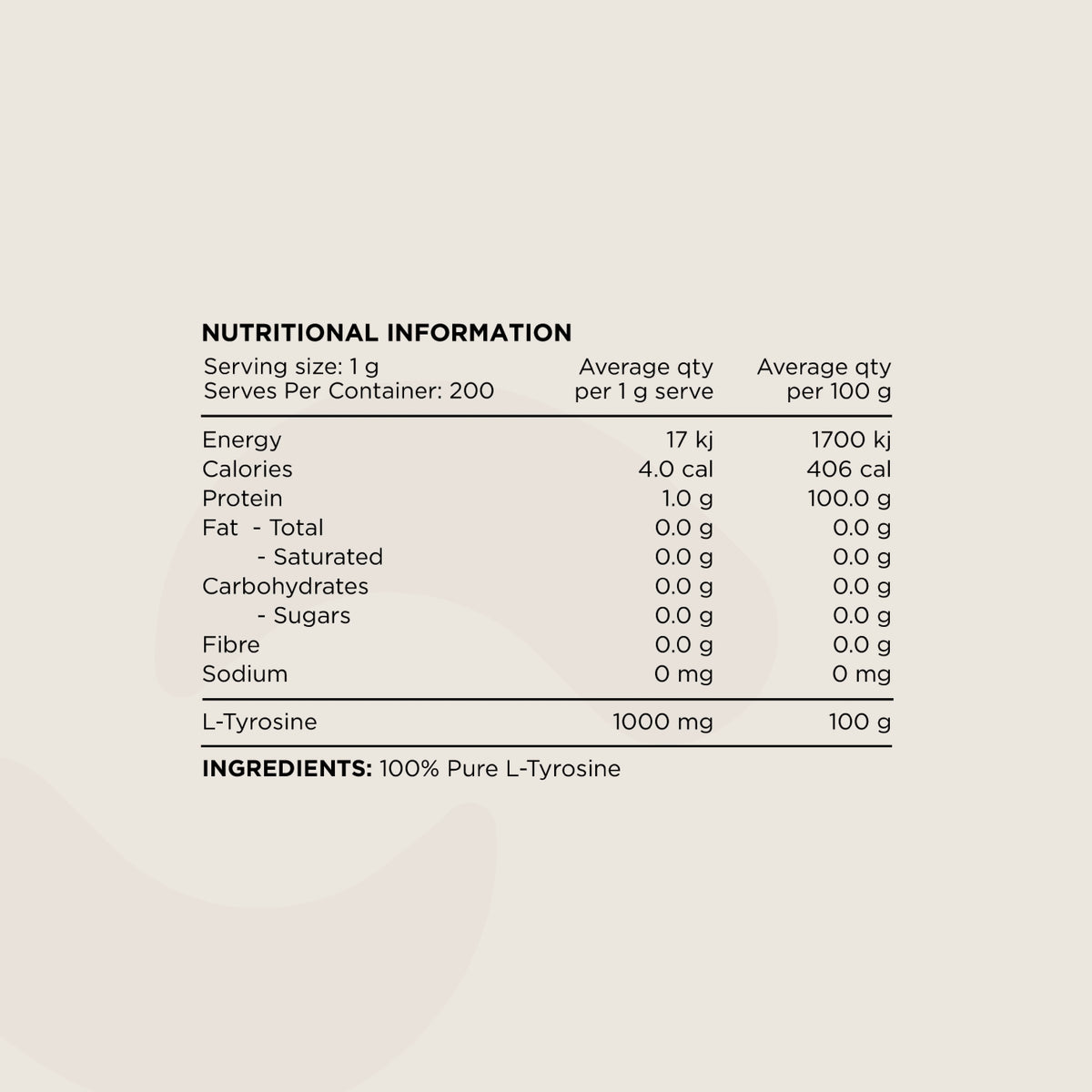 Switch Essentials Tyrosine Powder 200g-Switch Nutrition-Matakana Pharmacy