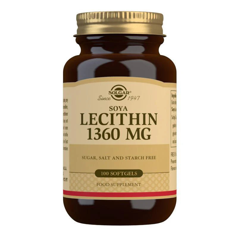 SOLGAR Lecithin 1360mg 100 caps-Solgar-Matakana Pharmacy