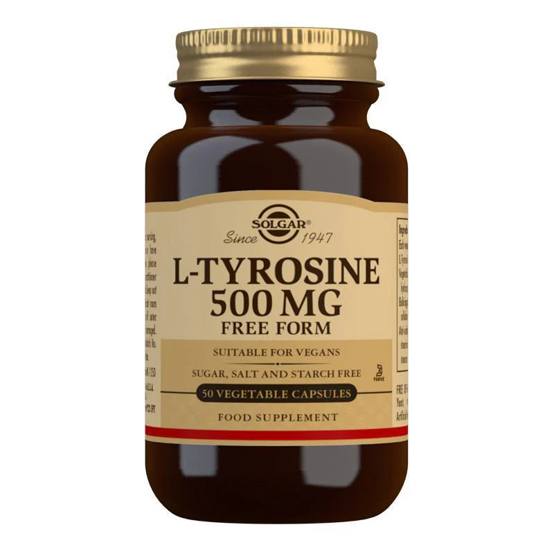 SOLGAR L-Tyrosine 500mg 50 caps-Solgar-Matakana Pharmacy