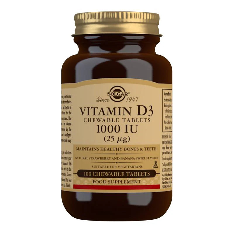 Image of SOLGAR Vitamin D3 1000IU Chewable Tablet 100pk