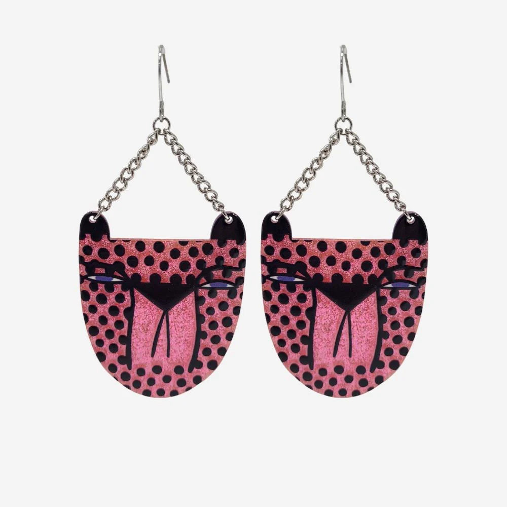 Cheetah Pink Earrings-Studio Soph-Matakana Pharmacy