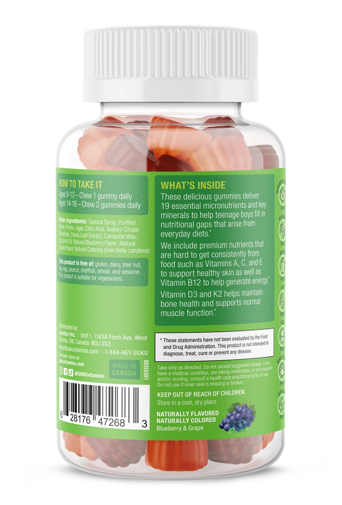 image of SUKU Teen Boy Total Multi 60gummies