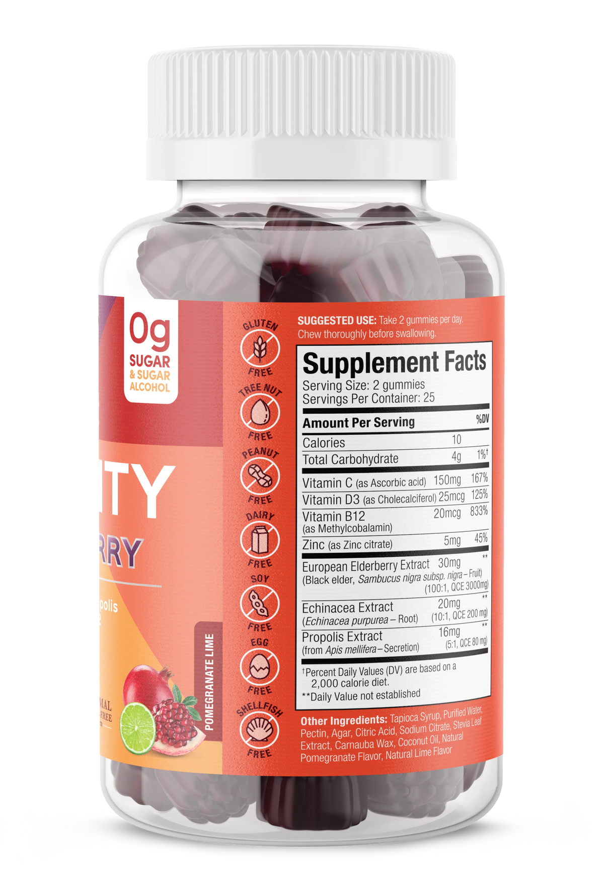 image of ingredients in SUKU Ultimate Immunity 50 gummies