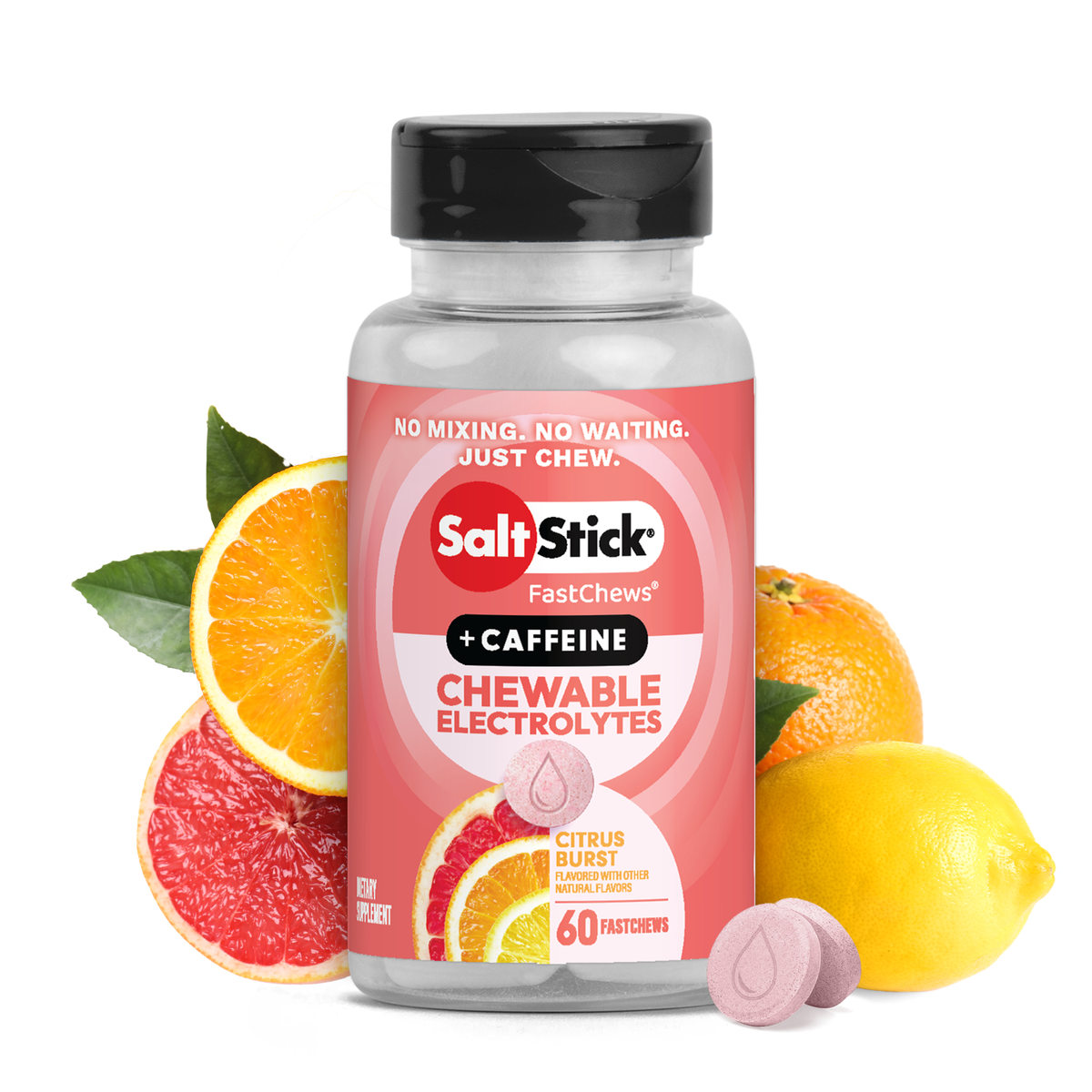 Saltstick Caffeine FastChews Citrus Burst Bottle 60 Chews