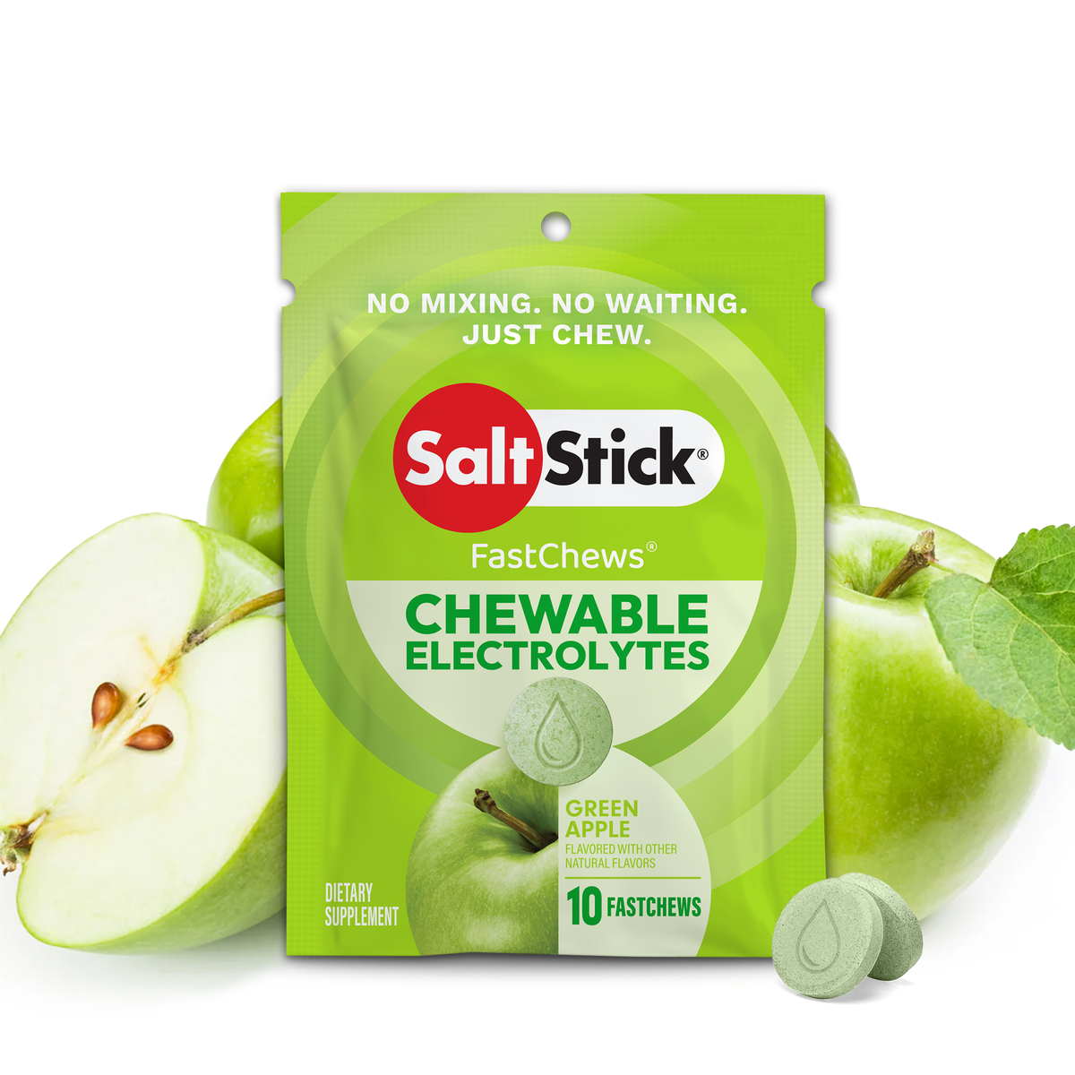 Saltstick FastChews Green Apple Bottle 60 Chews