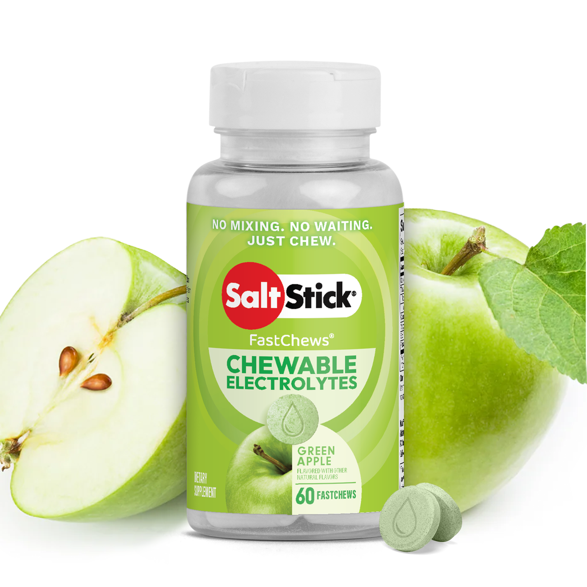 Saltstick FastChews Green Apple Bottle 60 Chews