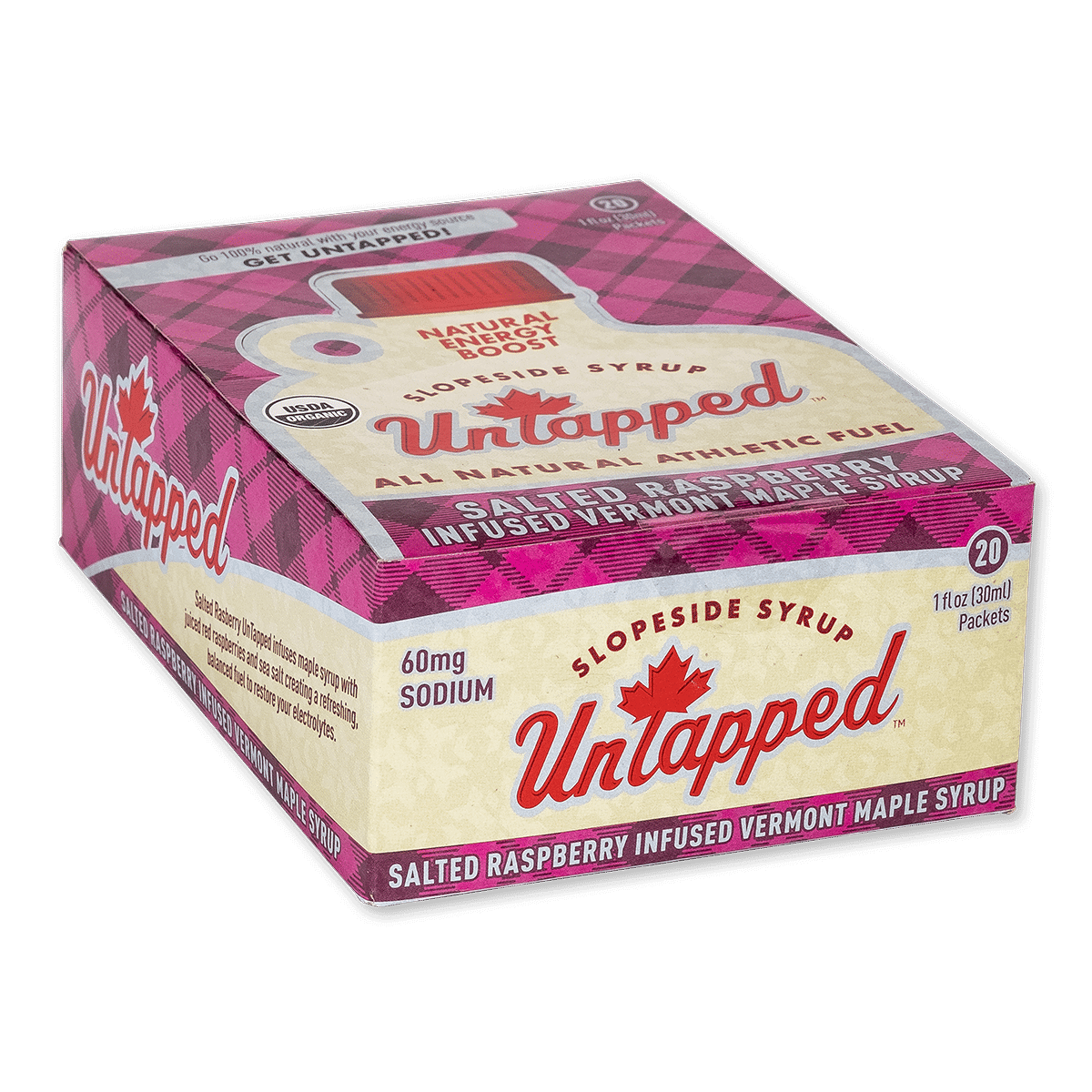 UnTapped Gels Salted Raspberry Maple Syrup Box of 20 x 30ml Gels