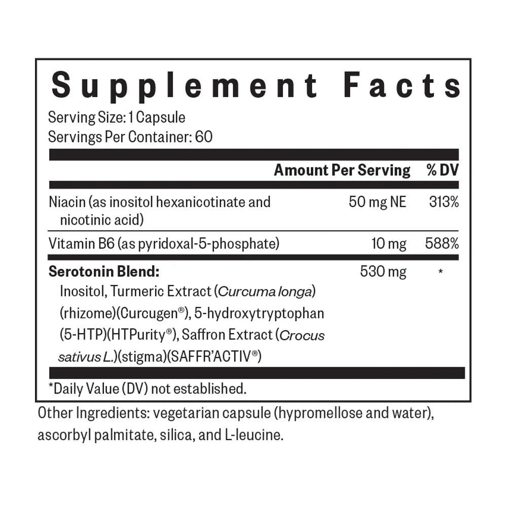 Serotonin Nutrients 60 Capsules-Seeking Health-Matakana Pharmacy