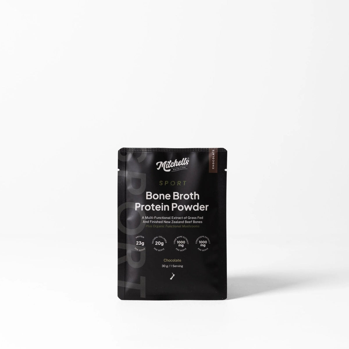 Sample Bone Broth SPORT Protein Powder Chocolate 30g-Mitchells Nutrition-Matakana Pharmacy