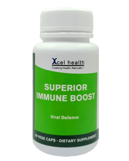 Image of green and white bottle of Superior Immune Boost 60vcaps