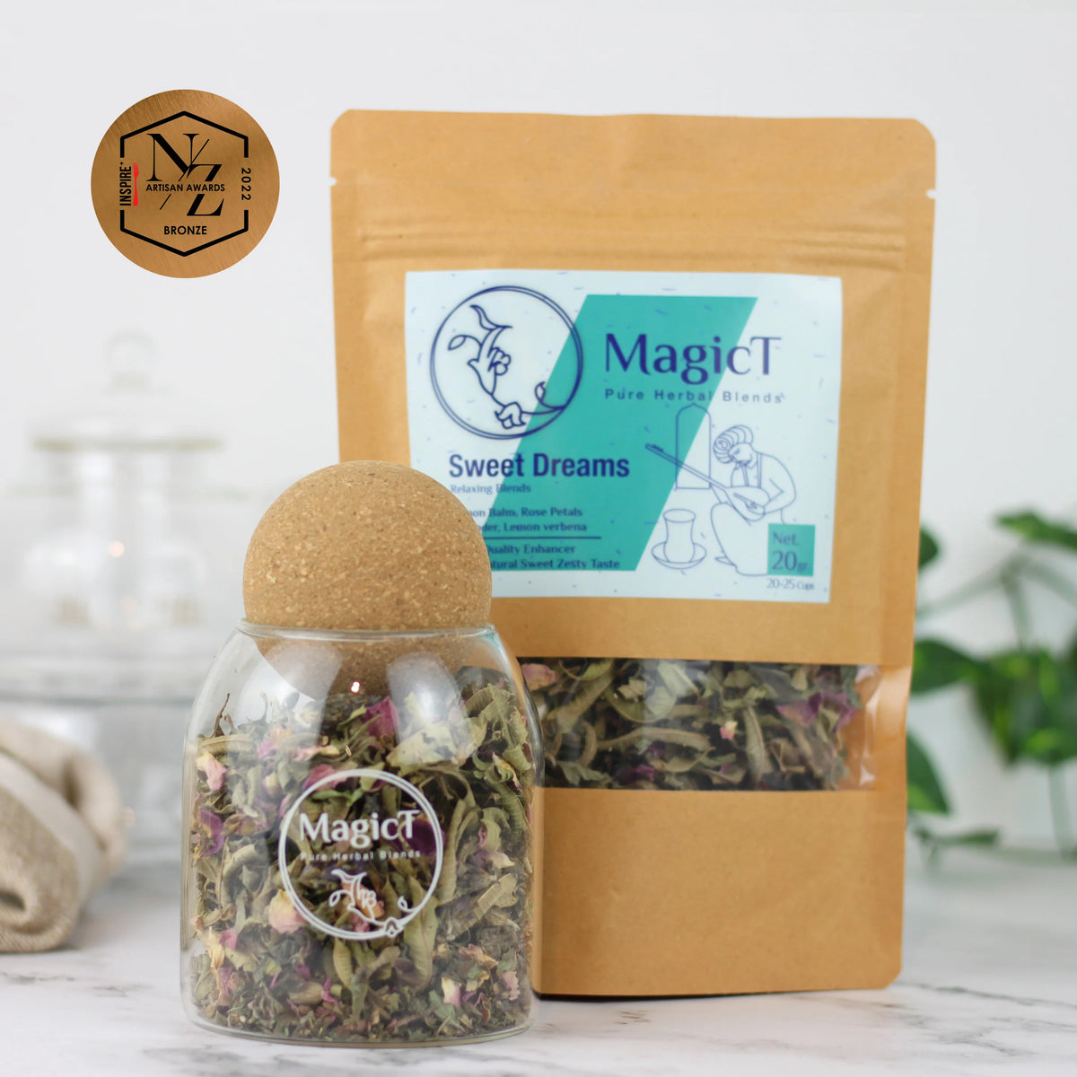 MagicT Sweet Dreams Tea Glass Jar 20g-Magic T-Matakana Pharmacy