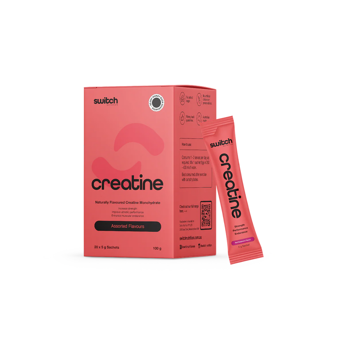 Switch Flavoured Creatine 20 Sachets | Assorted-Switch Nutrition-Matakana Pharmacy