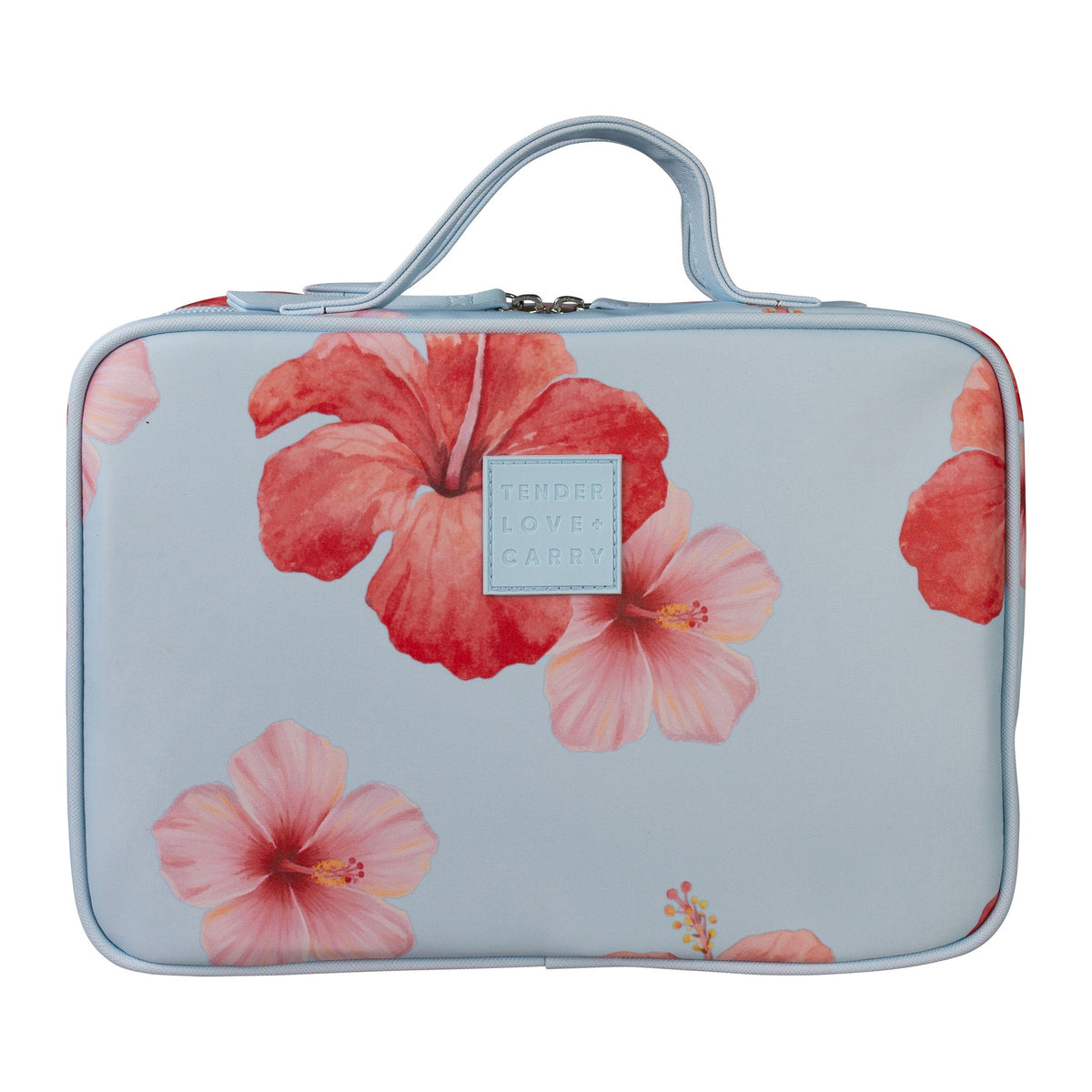 Hibiscus Double Zip Utility Bag