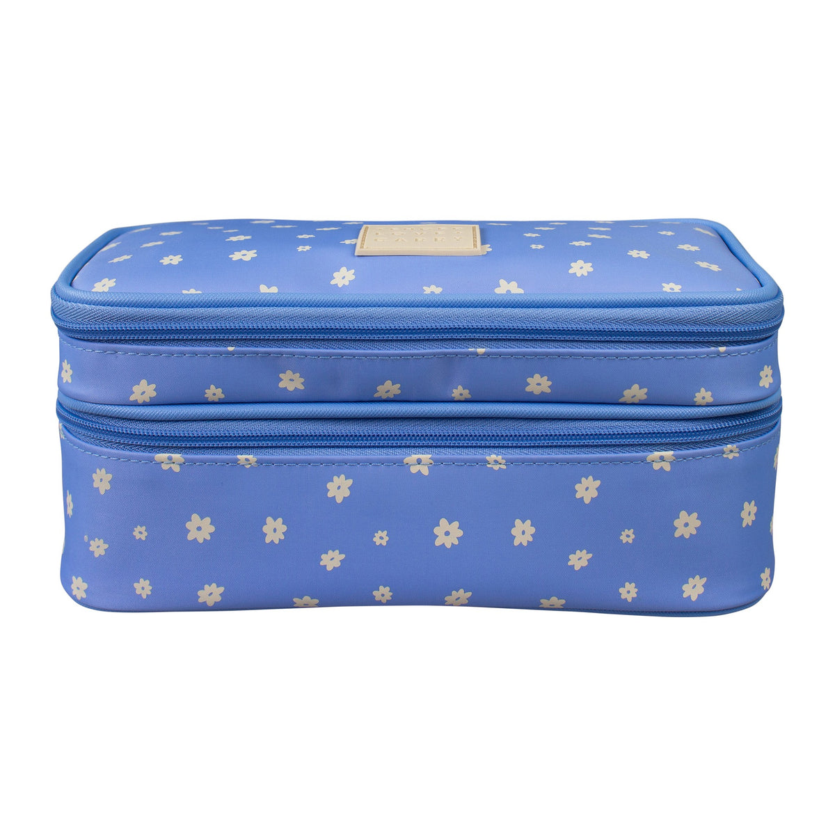 Blue Mini Daisy Double Zip Utility Bag