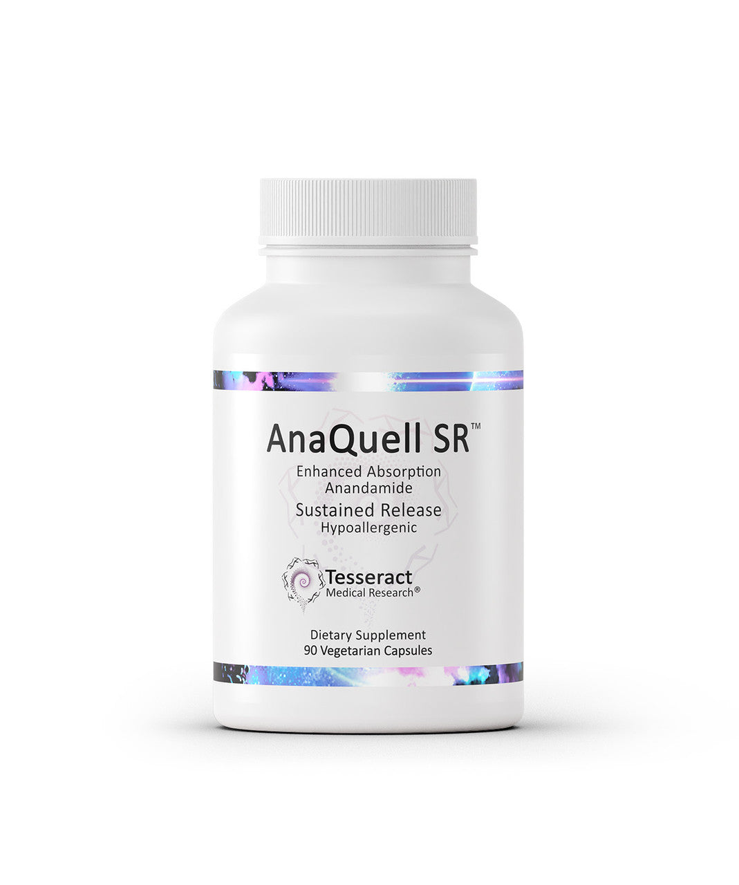 Image of Anaquell SR supplement by Tesseract. Contains anandamide & L-citrulline to support a healthy response towards stress, mild anxiety and mood changes.