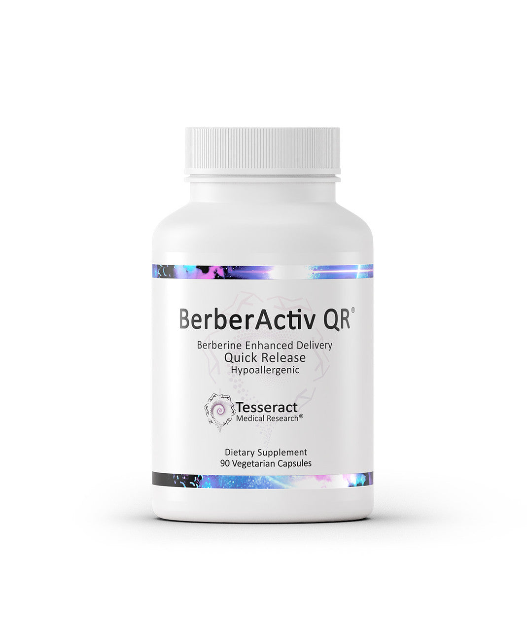 an image of BerberActiv QR by Tesseract. A high quality berberine supplement to support blood sugar balance, heart health, liver health and healthy weight management.