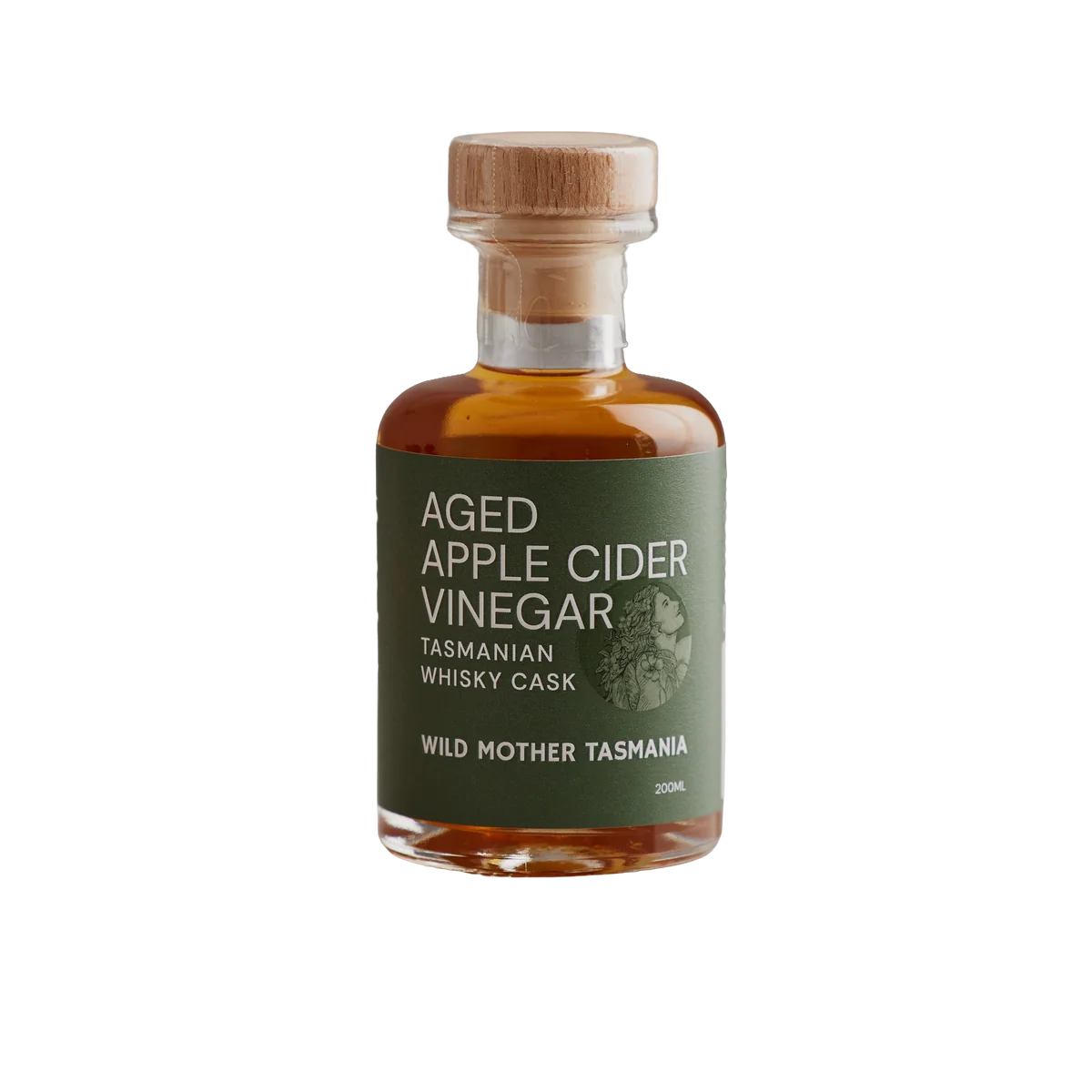 Tasmanian Whiskey Cask Apple Cider Vinegar 200ml-Wild Mother Tasmania-Matakana Pharmacy