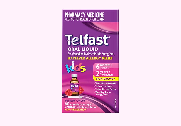TELFAST Oral Liquid Kids Raspberry 60ml – Matakana Pharmacy