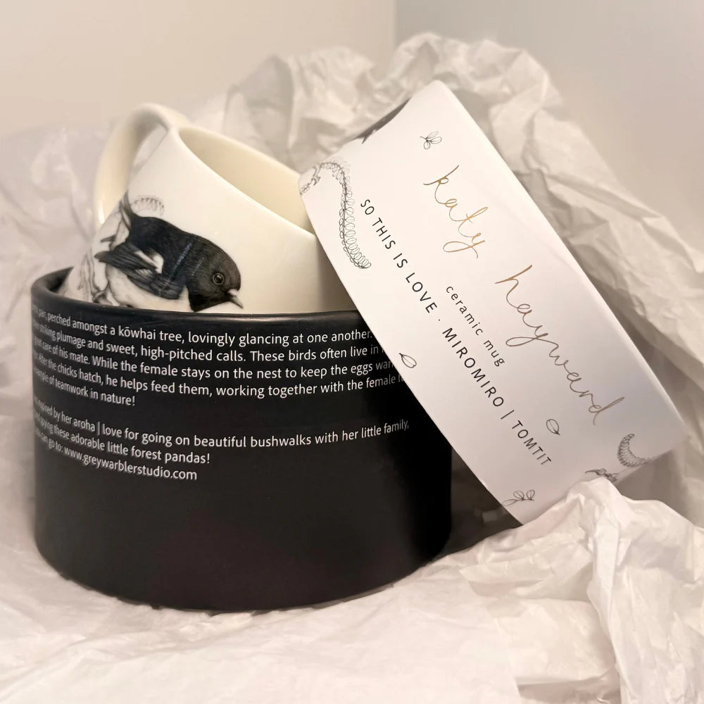 Cup - So This is Love Miromiro / Tomtit & Kowhai-Katy Hayward-Matakana Pharmacy