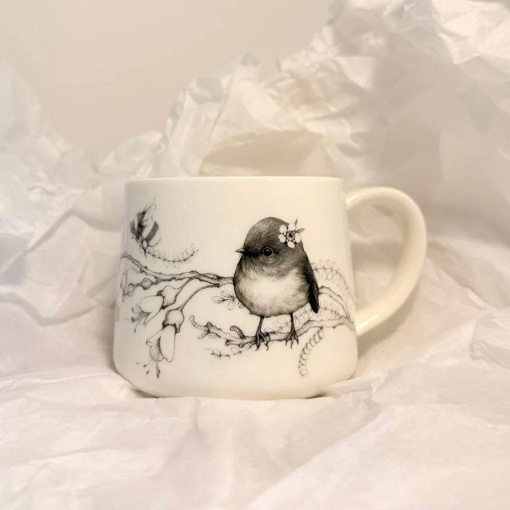 Cup - So This is Love Miromiro / Tomtit & Kowhai-Katy Hayward-Matakana Pharmacy